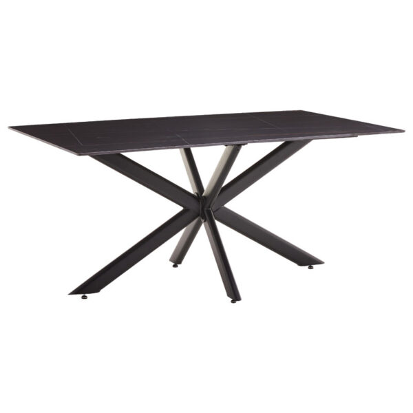 Dinning table Bethan pakoworld sintered stone grey cement – metal black leg design 180x90x75cm 101-000084