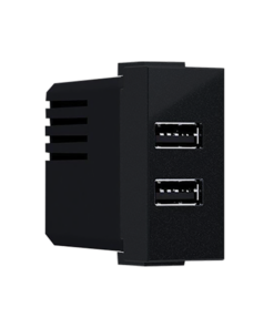 ^ MODYS ΠΡΙΖΑ ΤΡΟΦΟΔΟΣΙΑΣ USB 1 ΣΤ. 2xUSB ΜΑΥΡΗ ΜΑΤ  5VDC 2X1.2A IP20 ACA – 10101412355