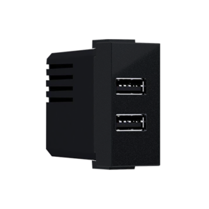 ^ MODYS ΠΡΙΖΑ ΤΡΟΦΟΔΟΣΙΑΣ USB 1 ΣΤ. 2xUSB ΜΑΥΡΗ ΜΑΤ  5VDC 2X1.2A IP20 ACA – 10101412355