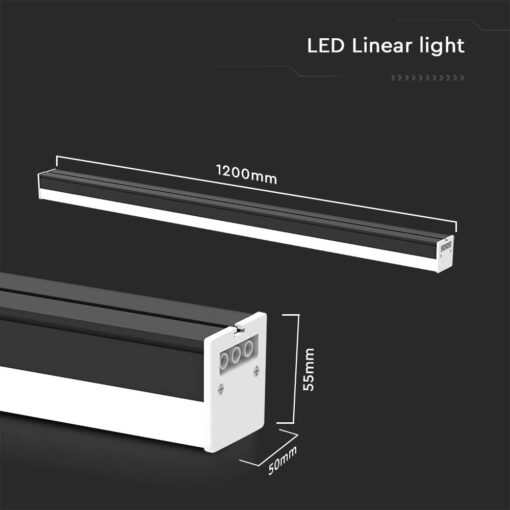 LED γραμμικό φωτιστικό 1.20m 40W 6500K Μαύρου Χρώματος V-TAC – 10137