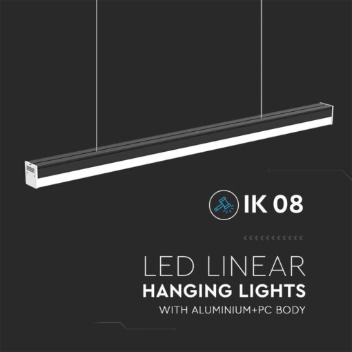 LED γραμμικό φωτιστικό 1.20m 40W 6500K Μαύρου Χρώματος V-TAC – 10137