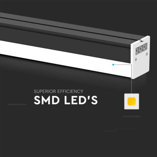 LED γραμμικό φωτιστικό 1.20m 40W 6500K Μαύρου Χρώματος V-TAC – 10137