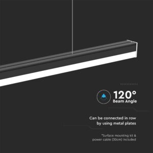 LED γραμμικό φωτιστικό 1.20m 40W 6500K Μαύρου Χρώματος V-TAC – 10137