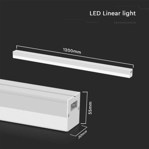 LED γραμμικό φωτιστικό 1.20m 40W 4000K Λευκού Χρώματος V-TAC – 10138