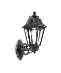 IDEAL LUX Απλίκα Τοίχου DAFNE 1xE27 IP55 Μαύρου Χρώματος – 101491