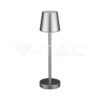 Επαναφορτιζόμενο Πορτατιφ LED 3W Dimmable Αφής 3000Κ Γκρι V-TAC – 10187