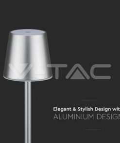 Επαναφορτιζόμενο Πορτατιφ LED 3W Dimmable Αφής 4000Κ Γκρι V-TAC – 10188