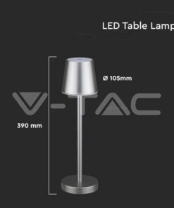 Επαναφορτιζόμενο Πορτατιφ LED 3W Dimmable Αφής 4000Κ Γκρι V-TAC – 10188