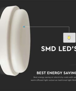 Πλαφονιέρα LED 12W 3000K Λευκού Χρώματος IP54 V-TAC – 10195