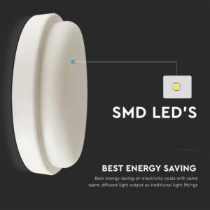 Πλαφονιέρα LED 12W 3000K Λευκού Χρώματος IP54 V-TAC – 10195