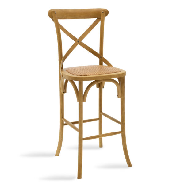 Bar stool Reid pakoworld wood sonoma- brown rattan 102-000005