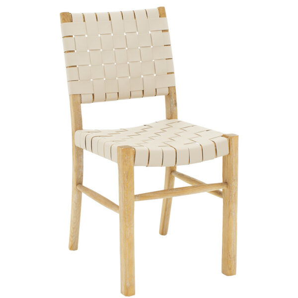 Brane pakoworld chair wood sonoma antique-seat pu white 102-000007