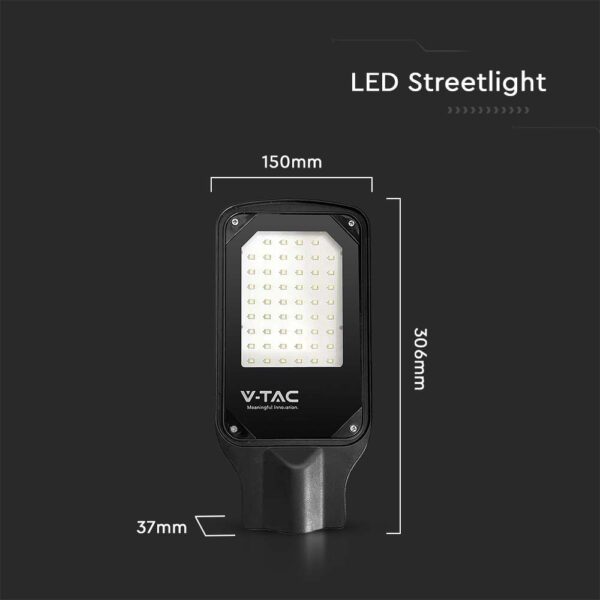 LED φωτιστικό δρόμου SMD 50W 4000Κ Μαύρου Χρώματος IP65 V-TAC – 10208