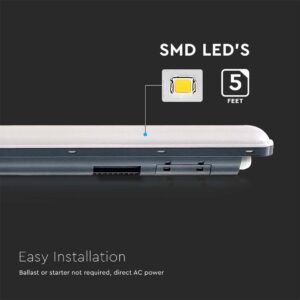 Φωτιστικό Οροφής LED 36W 4000K 1.2m IP65 Μαύρου Χρώματος V-TAC – 10213