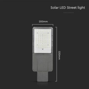 LED ηλιακό φωτιστικό δρόμου 40W φυσικό λευκό 4000K με γκρι σώμα για ιστό & τοίχο με τηλεχειριστήριο V-TAC – 10224