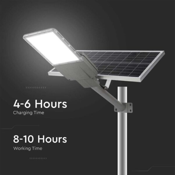 Ηλιακό Φωτιστικό Δρόμου LED 70W Φυσικό 4000K Γκρι Ιστού/Τοίχου με Τηλεχειριστήριο V-TAC – 10228