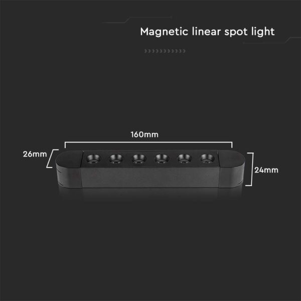 Μαγνητικό φωτιστικό ράγας ultra thin LED 48V 5W SMD 4000K Μαύρου Χρώματος V-TAC – 10233