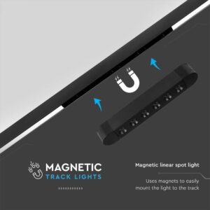 Μαγνητικό φωτιστικό ράγας ultra thin LED 48V 5W SMD 4000K Μαύρου Χρώματος V-TAC – 10233