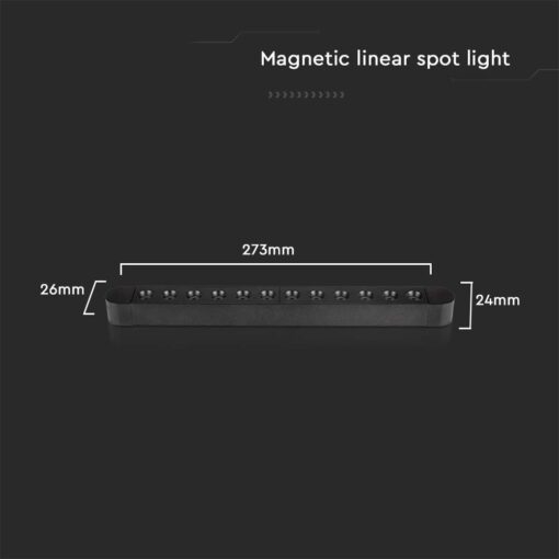 Μαγνητικό φωτιστικό ράγας ultra thin LED 48V 12W SMD 4000K Μαύρου Χρώματος V-TAC – 10236