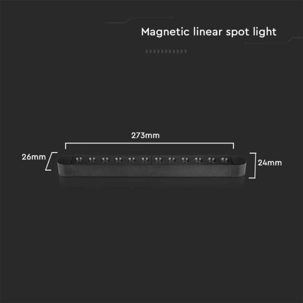 Μαγνητικό φωτιστικό ράγας ultra thin LED 48V 12W SMD 4000K Μαύρου Χρώματος V-TAC – 10236