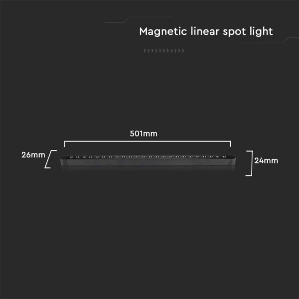 Μαγνητικό φωτιστικό ράγας ultra thin LED 48V 22W SMD 4000K Μαύρου Χρώματος V-TAC – 10239