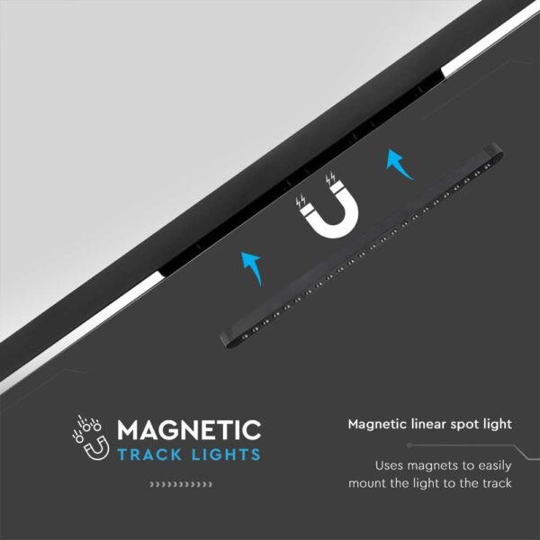 Μαγνητικό φωτιστικό ράγας ultra thin LED 48V 22W SMD 4000K Μαύρου Χρώματος V-TAC – 10239