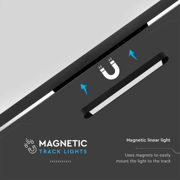 Μαγνητικό φωτιστικό ράγας ultra thin LED 48V 14W SMD 4000K Μαύρου Χρώματος V-TAC – 10242