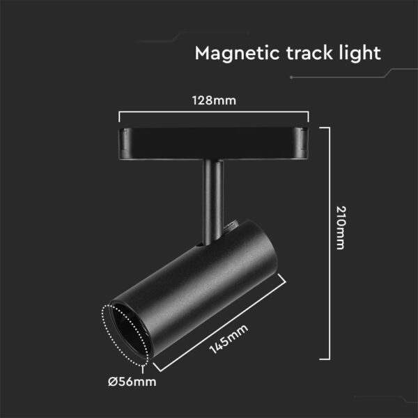 Μαγνητικό spot φωτιστικό ράγας ultra thin LED 48V 11W SMD 4000K Μαύρου Χρώματος V-TAC – 10251