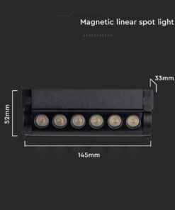 Mαγνητικό φωτιστικό ράγας LED 48V 5W SMD 4000K Μαύρου Χρώματος Ρυθμιζόμενο V-TAC – 10257