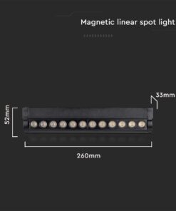 Μαγνητικό φωτιστικό ράγας LED 48V 12W SMD 4000K Μαύρου Χρώματος Ρυθμιζόμενο V-TAC – 10260