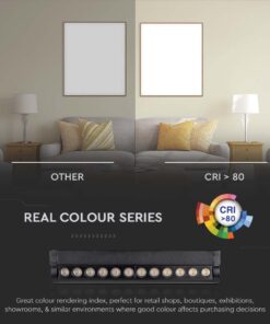 Μαγνητικό φωτιστικό ράγας LED 48V 12W SMD 4000K Μαύρου Χρώματος Ρυθμιζόμενο V-TAC – 10260