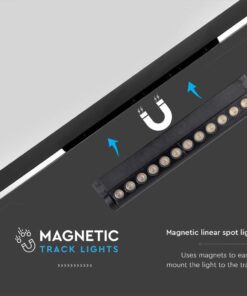 Μαγνητικό φωτιστικό ράγας LED 48V 12W SMD 6400K Μαύρου Χρώματος V-TAC – 10262