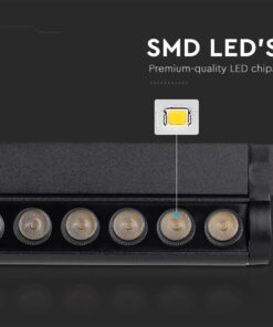 Μαγνητικό φωτιστικό ράγας LED 48V 12W SMD 6400K Μαύρου Χρώματος V-TAC – 10262