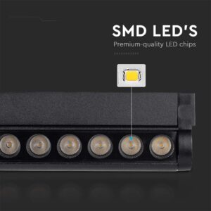 Μαγνητικό φωτιστικό ράγας LED 48V 12W SMD 6400K Μαύρου Χρώματος V-TAC – 10262