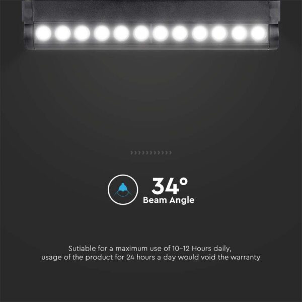 Μαγνητικό φωτιστικό ράγας LED 48V 12W SMD 6400K Μαύρου Χρώματος V-TAC – 10262