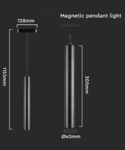 LED μαγνητικό κρεμαστό φωτιστικό ράγας 48V 15W SMD 4000K φυσικό λευκό μαύρο σώμα V-TAC – 10263