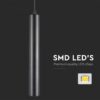 LED μαγνητικό κρεμαστό φωτιστικό ράγας 48V 15W SMD 4000K φυσικό λευκό μαύρο σώμα V-TAC – 10263
