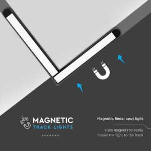 Μαγνητικό φωτιστικό ράγας ultra thin LED 48V 25W SMD 4000K Μαύρου Χρώματος V-TAC – 10266