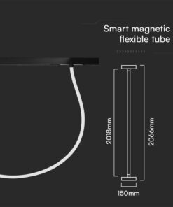 Smart Μαγνητικό Φωτιστικό με Εύκαμπτο Σωλήνα LED 24W CCT Μαύρου Χρώματος Dimmable V-TAC – 10276VT
