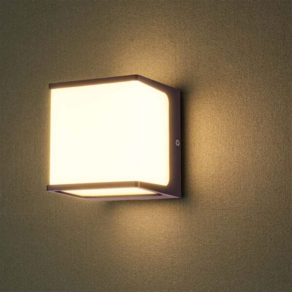 LED απλίκα 8W 3000K θερμό λευκό με καφέ σώμα IP65 V-TAC – 10282