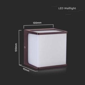 LED απλίκα 8W 3000K θερμό λευκό με καφέ σώμα IP65 V-TAC – 10282