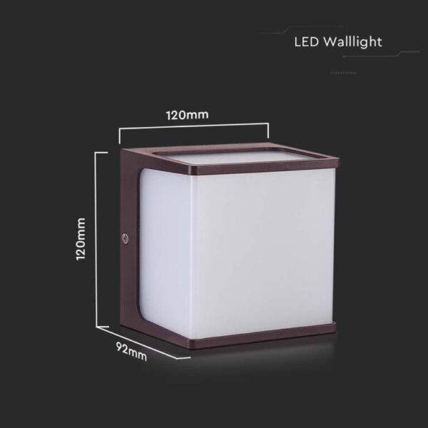 LED απλίκα 8W 3000K θερμό λευκό με καφέ σώμα IP65 V-TAC – 10282
