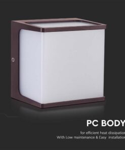 LED Απλίκα 8W 3000K Θερμό Λευκό με Καφέ Σώμα IP65 V-TAC – 10282