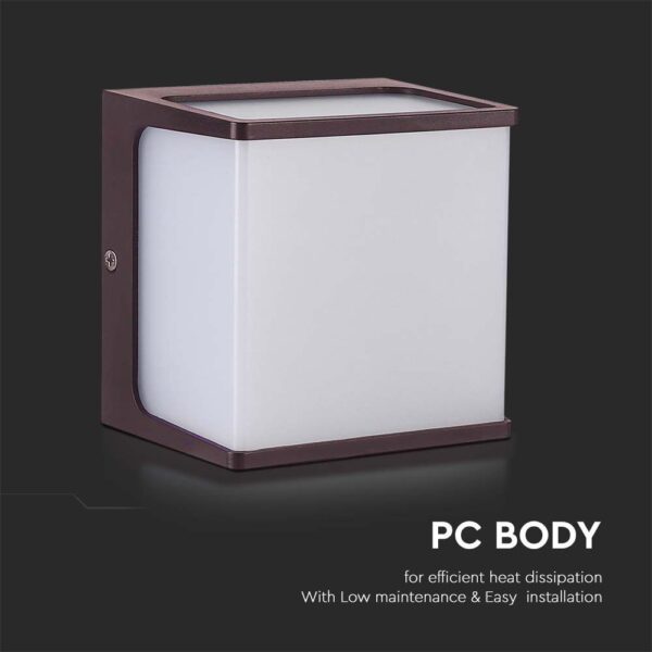 LED Απλίκα 8W 3000K Θερμό Λευκό με Καφέ Σώμα IP65 V-TAC – 10282