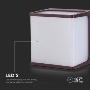 LED Απλίκα 8W 3000K Θερμό Λευκό με Καφέ Σώμα IP65 V-TAC – 10282