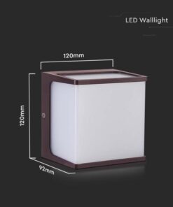 LED απλίκα 8W 4000K φυσικό λευκό με καφέ σώμα IP65 V-TAC – 10283