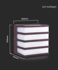 LED απλίκα 8W 4000K φυσικό λευκό με καφέ σώμα IP65 V-TAC – 10285