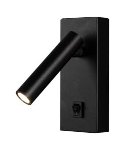 Επιτοίχιο φωτιστικό κομοδίνου LED 2W 3000K με διακόπτη Mαύρου Χρώματος V-TAC – 10286