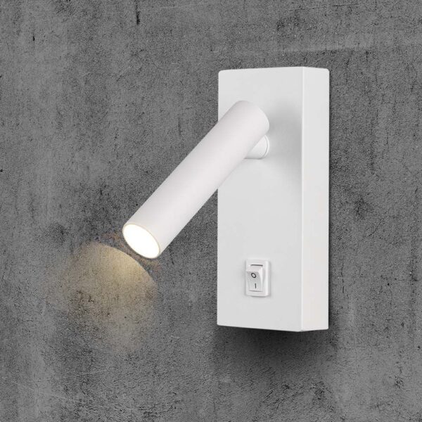 Επιτοίχιο φωτιστικό κομοδίνου LED 2W 3000K με διακόπτη Λευκού Χρώματος V-TAC – 10288