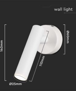 Επιτοίχιο φωτιστικό κομοδίνου LED 2W 3000K Λευκού Χρώματος V-TAC – 10292